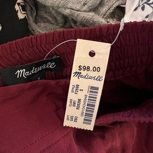 Maxwell asymmetrical Burgundy silk skirt size S